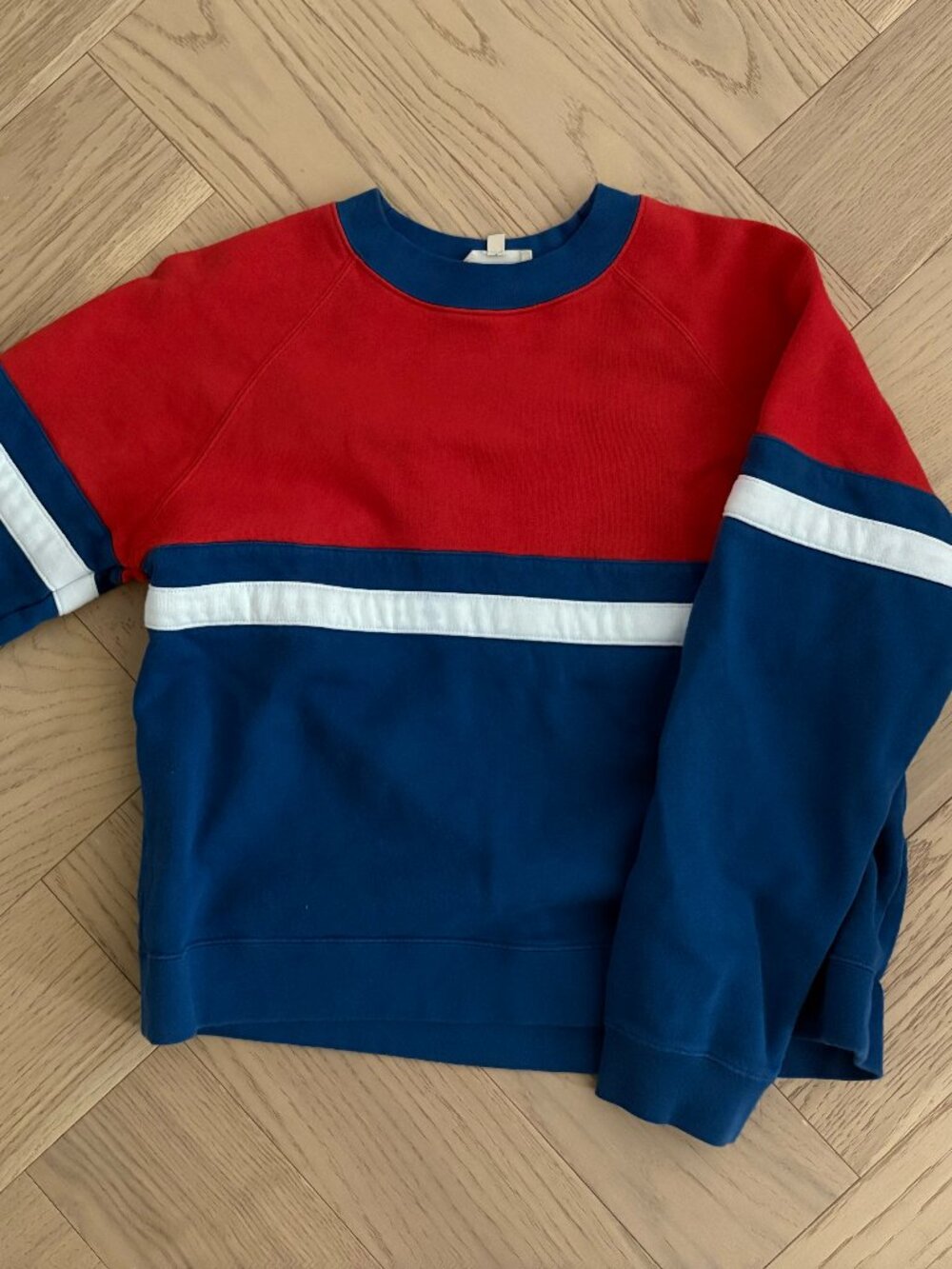 Sezane Blue and Red Helio Sweat-Shirt, Women's Medium